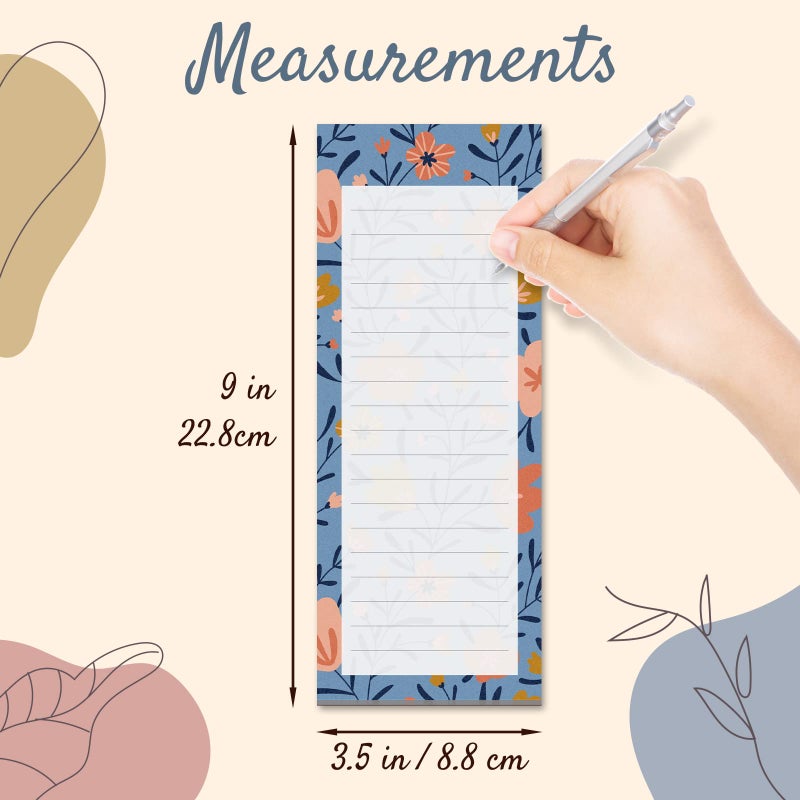 MATICAN Grocery List Magnet Pad for Fridge, 6-Pack Magnetic Note Pads Lists, 60 Sheets Per Pad, 6 Cute Floral Designs, Full Magnet Back To-Do-List Notepads - Image 4